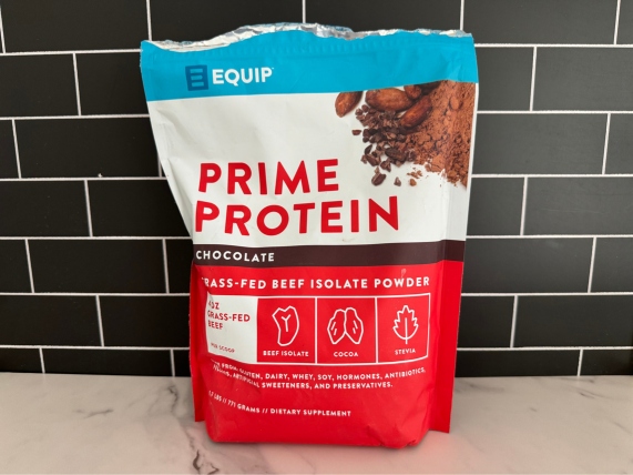 equip prime protein powder on counter