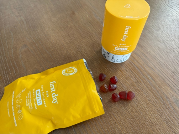 packaging and gummies first day kids vitamins